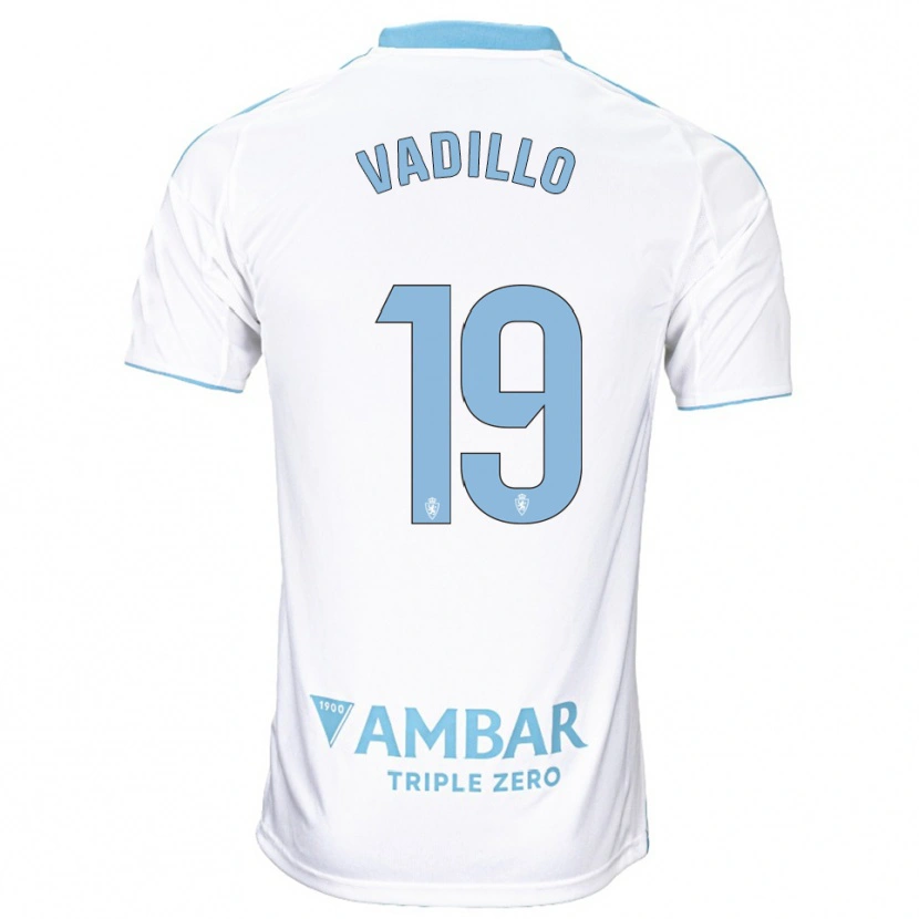Danxen Hombre Camiseta Iker Vadillo #19 Blanco Celeste 1ª Equipación 2025/26 La Camisa
