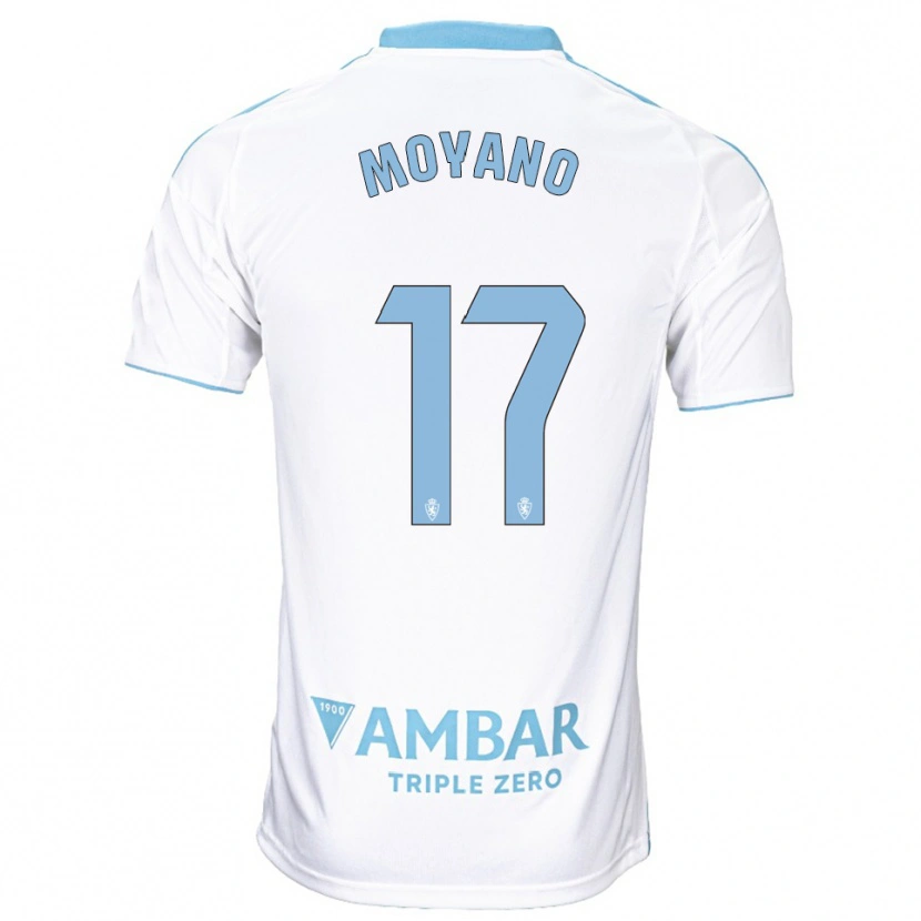 Danxen Hombre Camiseta Sebas Moyano #17 Blanco Celeste 1ª Equipación 2025/26 La Camisa
