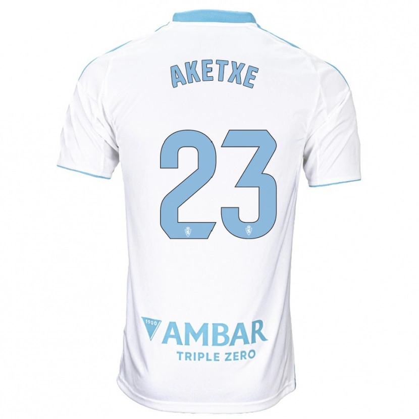 Danxen Hombre Camiseta Ager Aketxe #23 Blanco Celeste 1ª Equipación 2025/26 La Camisa