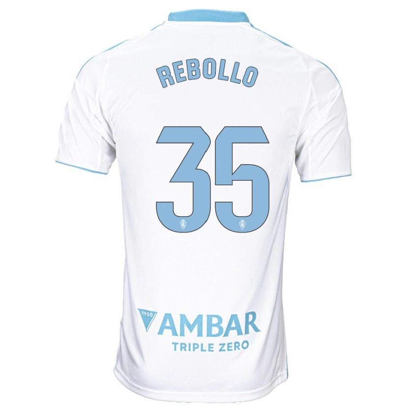 Danxen Hombre Camiseta Dani Rebollo #35 Blanco Celeste 1ª Equipación 2025/26 La Camisa