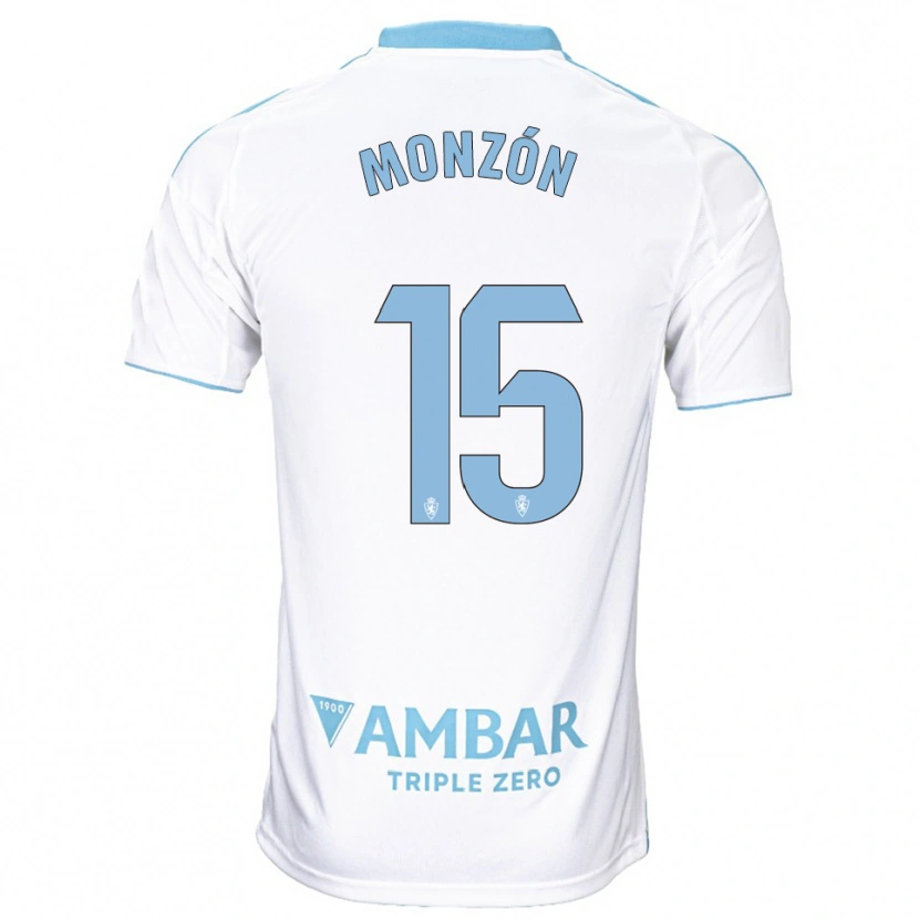 Danxen Hombre Camiseta Diego Monzón #15 Blanco Celeste 1ª Equipación 2025/26 La Camisa