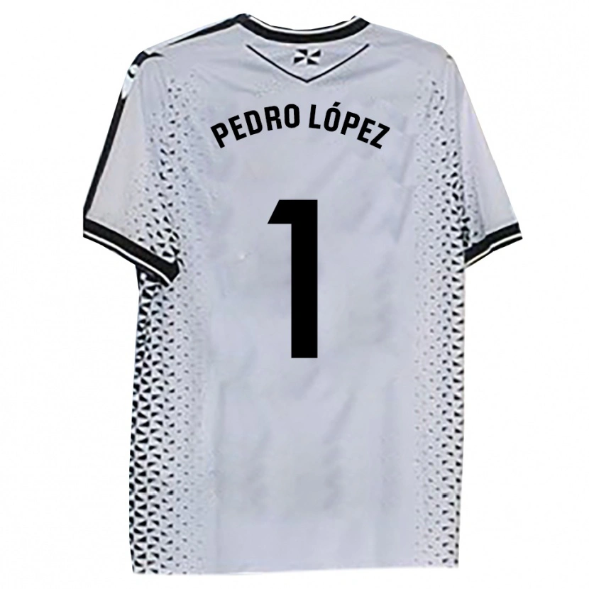 Danxen Hombre Camiseta Pedro López #1 Blanco Negro 1ª Equipación 2025/26 La Camisa