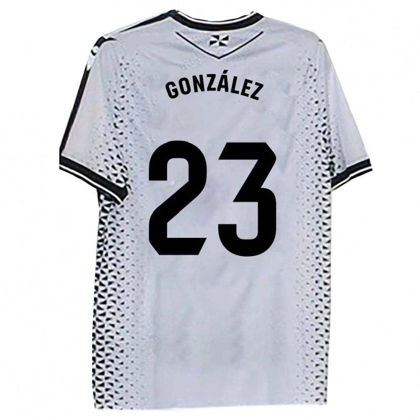 Danxen Hombre Camiseta Elías González #23 Blanco Negro 1ª Equipación 2025/26 La Camisa
