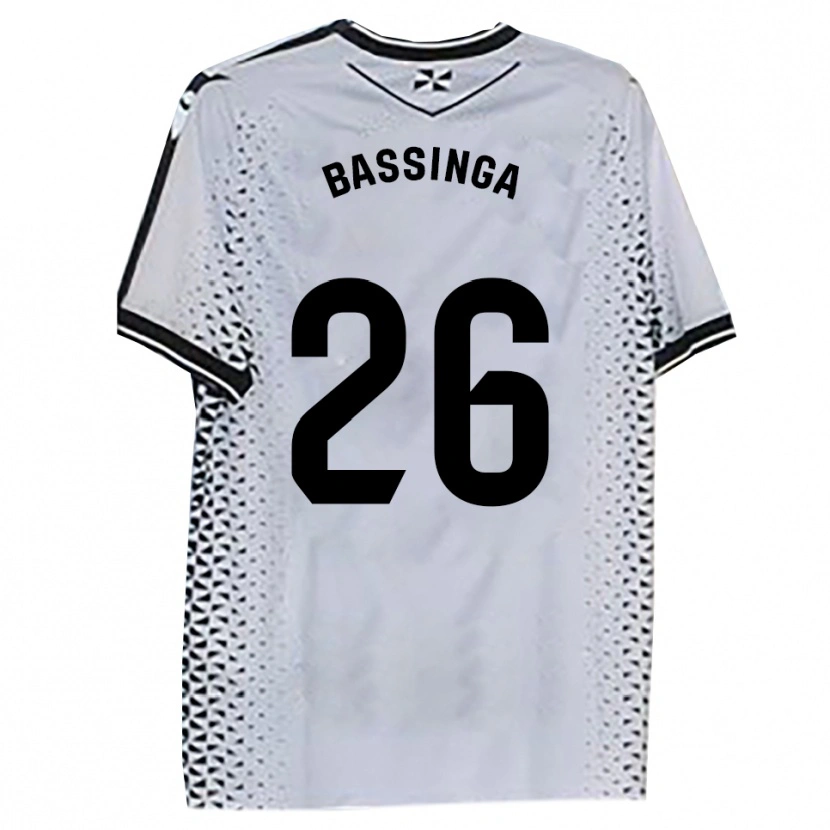 Danxen Hombre Camiseta Aboubacar Bassinga #26 Blanco Negro 1ª Equipación 2025/26 La Camisa