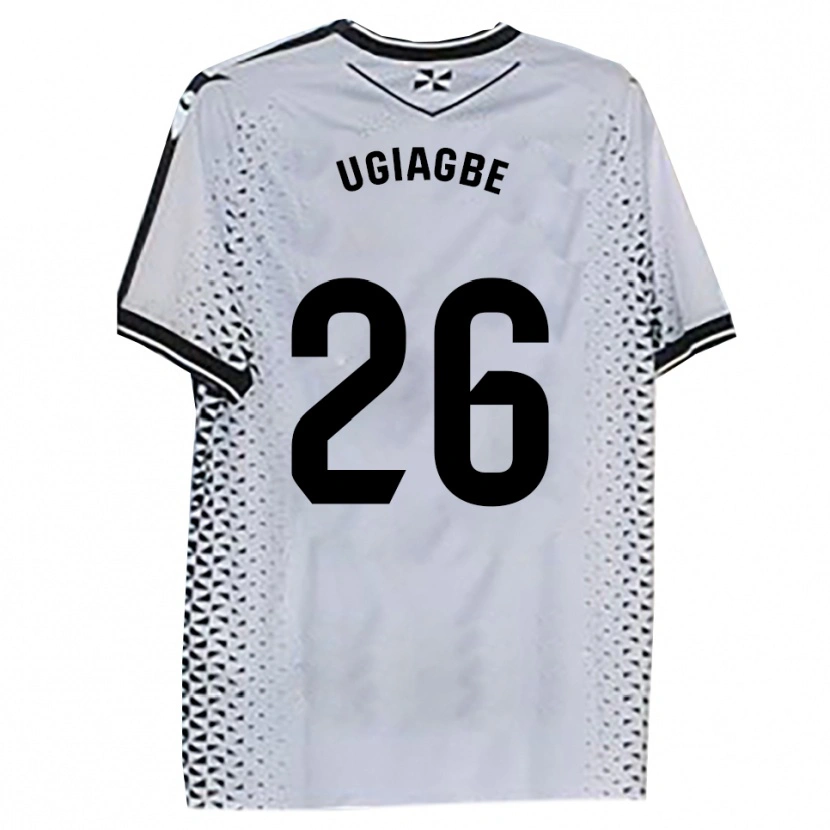 Danxen Hombre Camiseta Efe Ugiagbe #26 Blanco Negro 1ª Equipación 2025/26 La Camisa