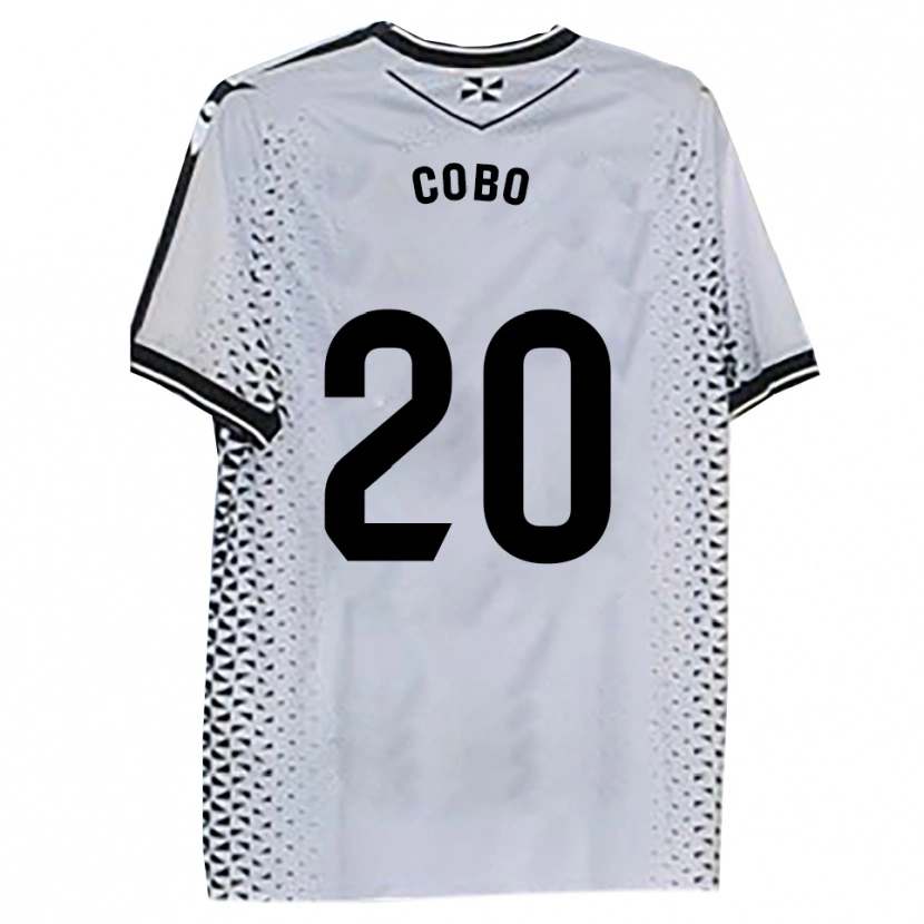Danxen Hombre Camiseta David Cobo #20 Blanco Negro 1ª Equipación 2025/26 La Camisa