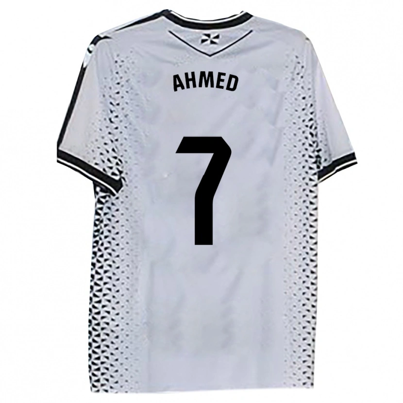 Danxen Hombre Camiseta Aisar Ahmed #7 Blanco Negro 1ª Equipación 2025/26 La Camisa