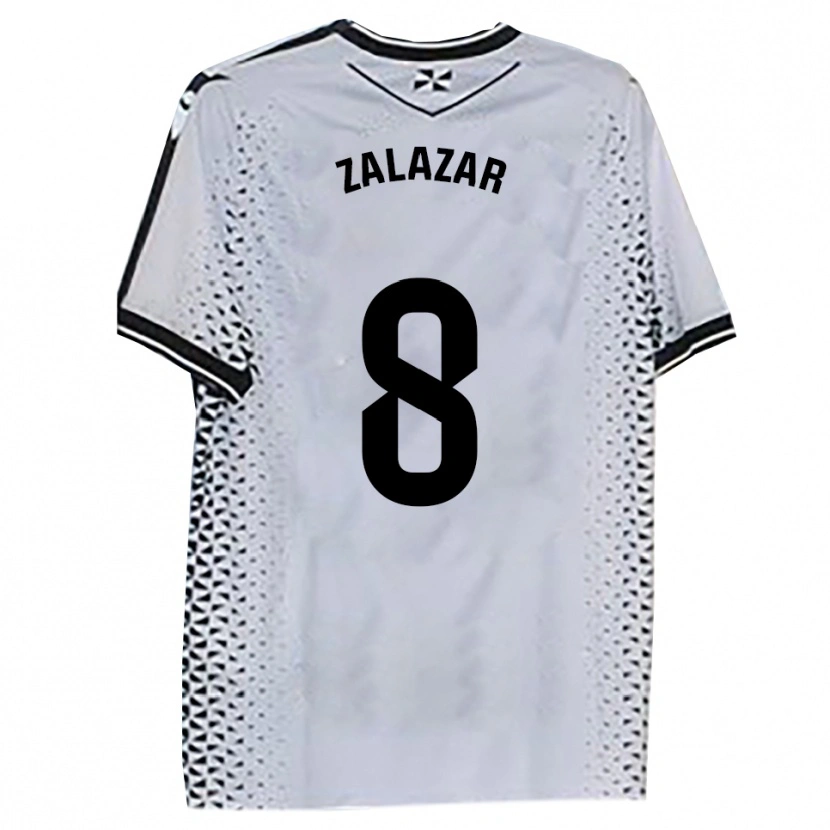 Danxen Hombre Camiseta Kuki Zalazar #8 Blanco Negro 1ª Equipación 2025/26 La Camisa