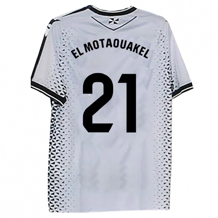 Danxen Hombre Camiseta Hamza El Motaouakel #21 Blanco Negro 1ª Equipación 2025/26 La Camisa