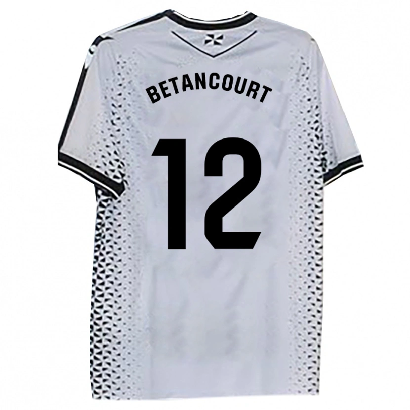 Danxen Hombre Camiseta Arick Betancourt #12 Blanco Negro 1ª Equipación 2025/26 La Camisa