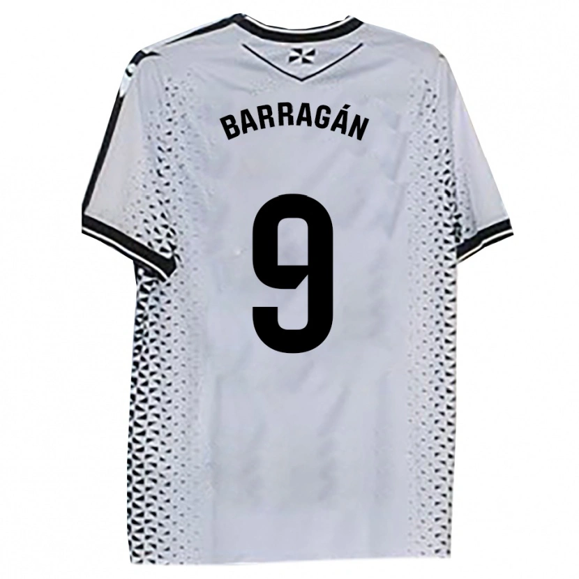 Danxen Hombre Camiseta Juan Barragán #9 Blanco Negro 1ª Equipación 2025/26 La Camisa