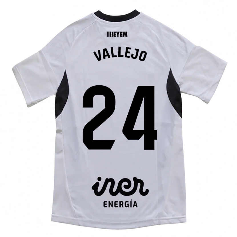 Danxen Hombre Camiseta Jesús Vallejo #24 Blanco Morado 1ª Equipación 2025/26 La Camisa