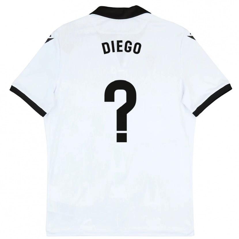 Danxen Hombre Camiseta Diego Sánchez #0 Blanco Negro 1ª Equipación 2025/26 La Camisa