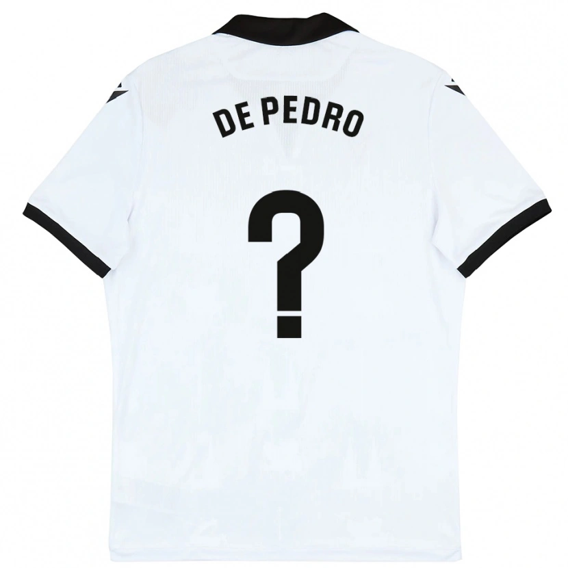 Danxen Hombre Camiseta Marc De Pedro #0 Blanco Negro 1ª Equipación 2025/26 La Camisa