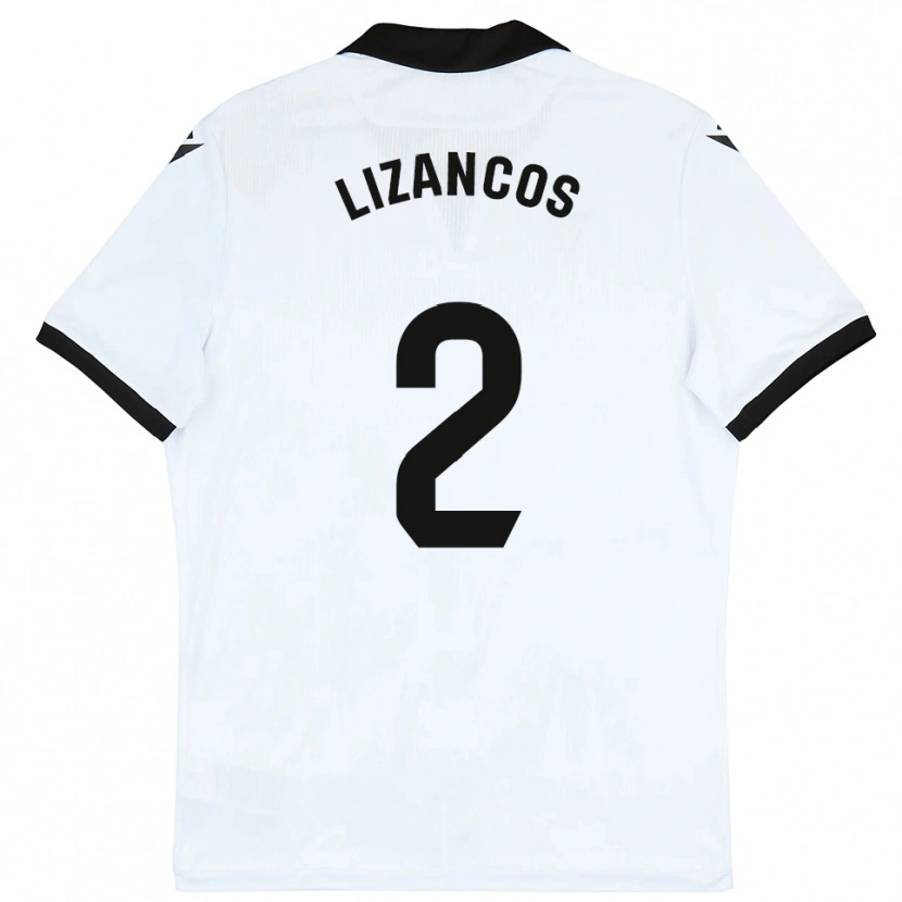 Danxen Hombre Camiseta Álex Lizancos #2 Blanco Negro 1ª Equipación 2025/26 La Camisa