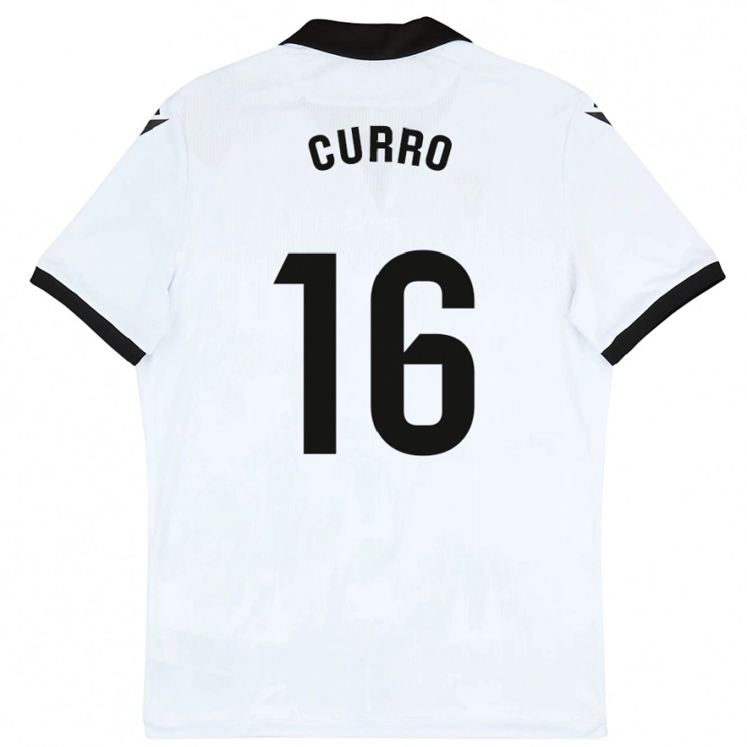Danxen Hombre Camiseta Curro Sánchez #16 Blanco Negro 1ª Equipación 2025/26 La Camisa
