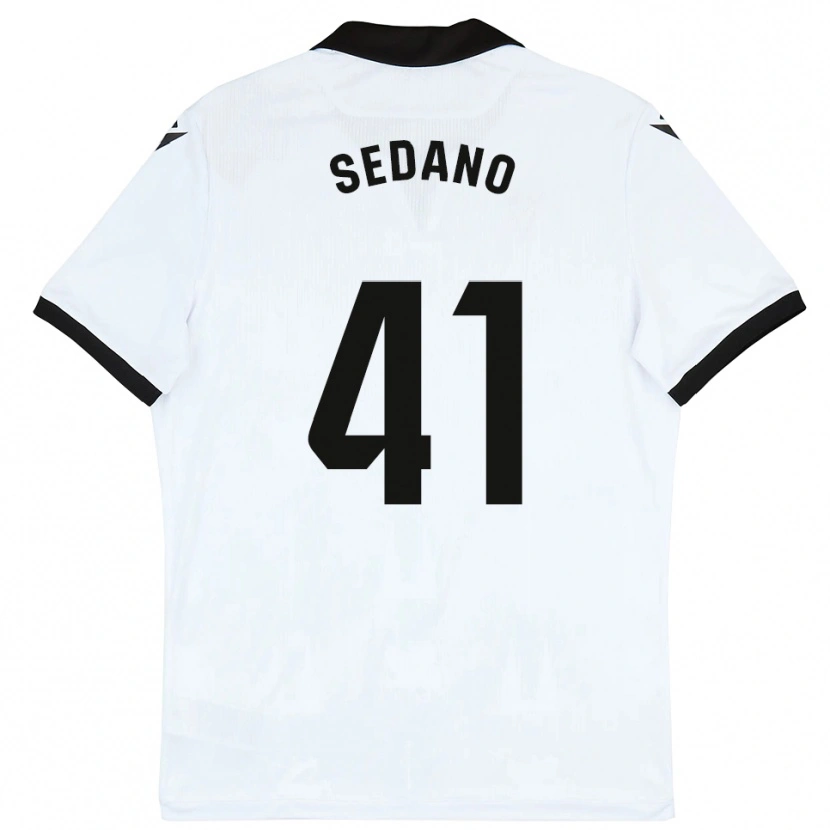 Danxen Hombre Camiseta Hugo Sedano #41 Blanco Negro 1ª Equipación 2025/26 La Camisa
