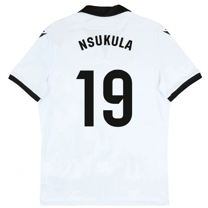Danxen Hombre Camiseta Georges Nsukula #19 Blanco Negro 1ª Equipación 2025/26 La Camisa