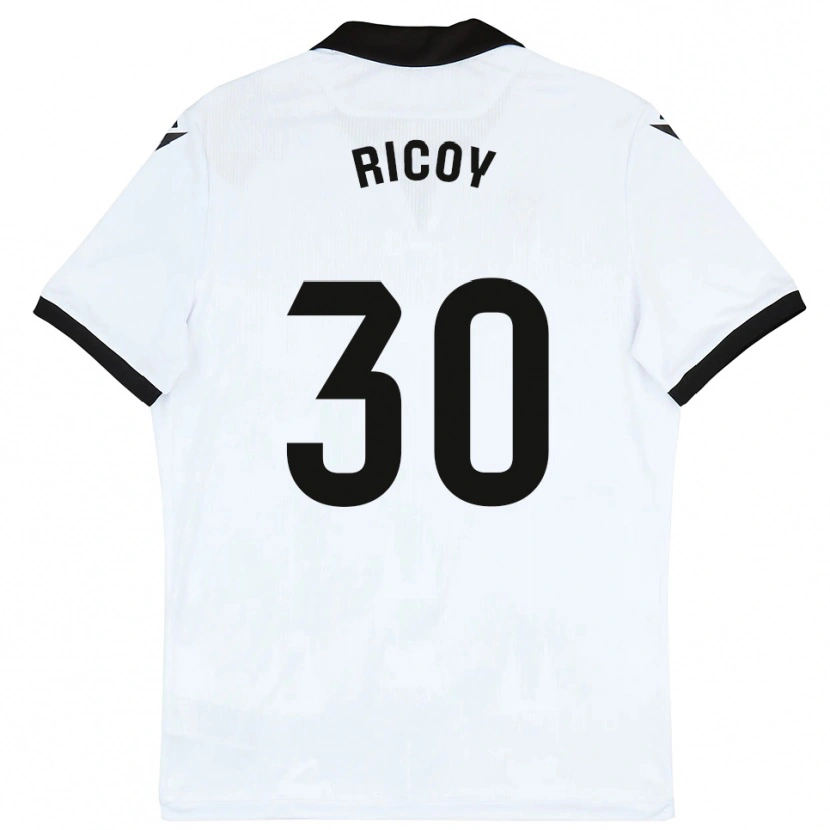 Danxen Hombre Camiseta Lucas Ricoy #30 Blanco Negro 1ª Equipación 2025/26 La Camisa