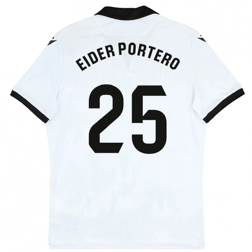 Danxen Hombre Camiseta Eider Portero #25 Blanco Negro 1ª Equipación 2025/26 La Camisa