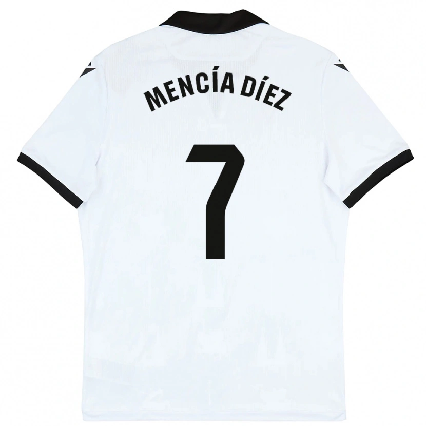 Danxen Hombre Camiseta Mencía Díez #7 Blanco Negro 1ª Equipación 2025/26 La Camisa