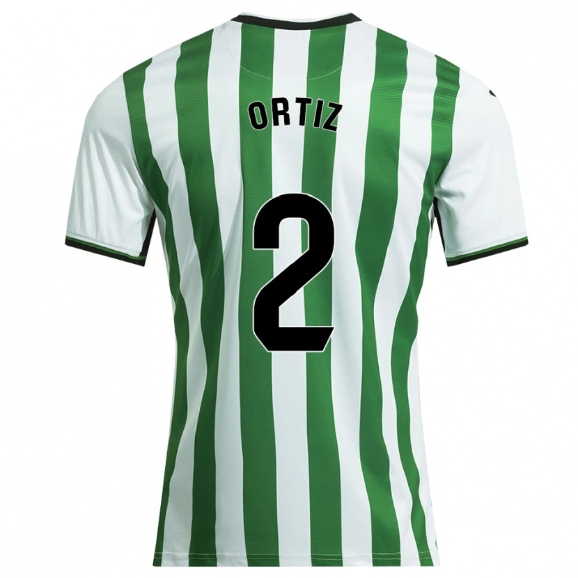 Danxen Hombre Camiseta Pedro Ortiz #2 Blanco Verde 1ª Equipación 2025/26 La Camisa