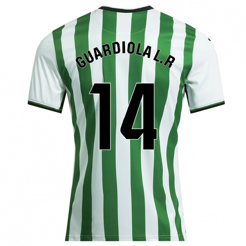 Danxen Hombre Camiseta Sergi Guardiola #14 Blanco Verde 1ª Equipación 2025/26 La Camisa