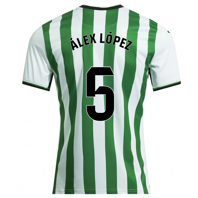 Danxen Hombre Camiseta Álex López #5 Blanco Verde 1ª Equipación 2025/26 La Camisa