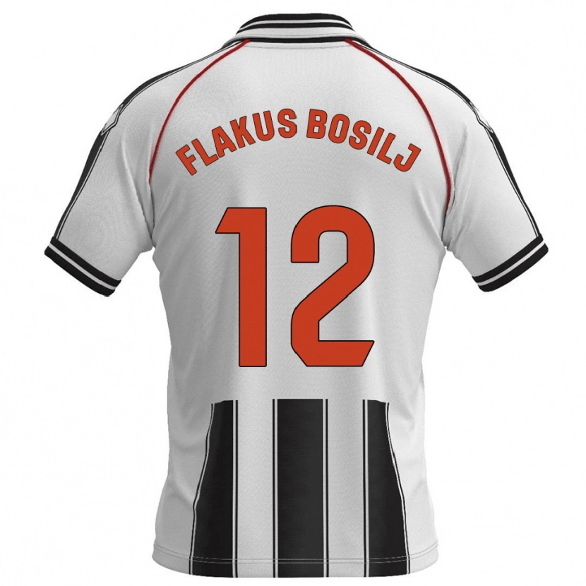 Danxen Hombre Camiseta David Flakus Bosilj #12 Blanco Negro 1ª Equipación 2025/26 La Camisa