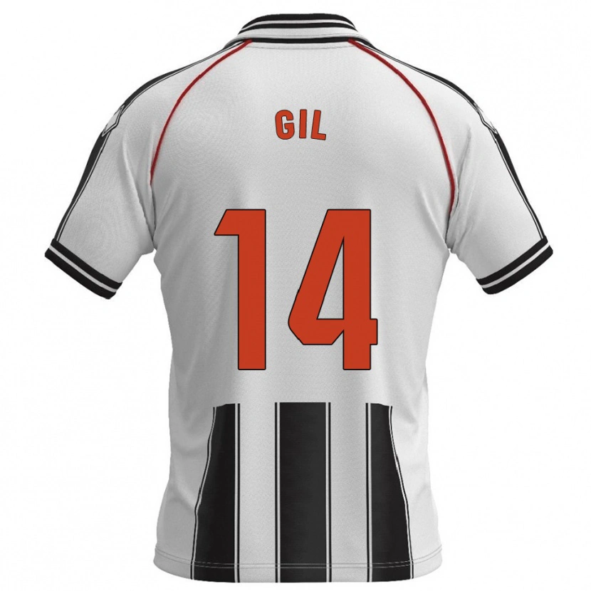 Danxen Hombre Camiseta Óscar Gil #14 Blanco Negro 1ª Equipación 2025/26 La Camisa