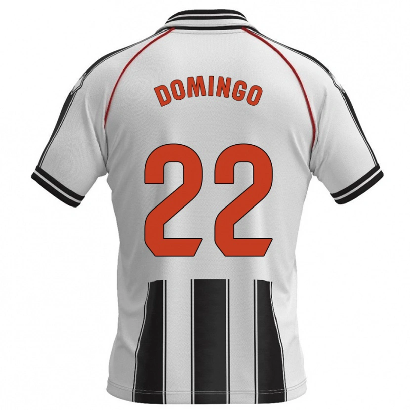 Danxen Hombre Camiseta Jorge Domingo #22 Blanco Negro 1ª Equipación 2025/26 La Camisa