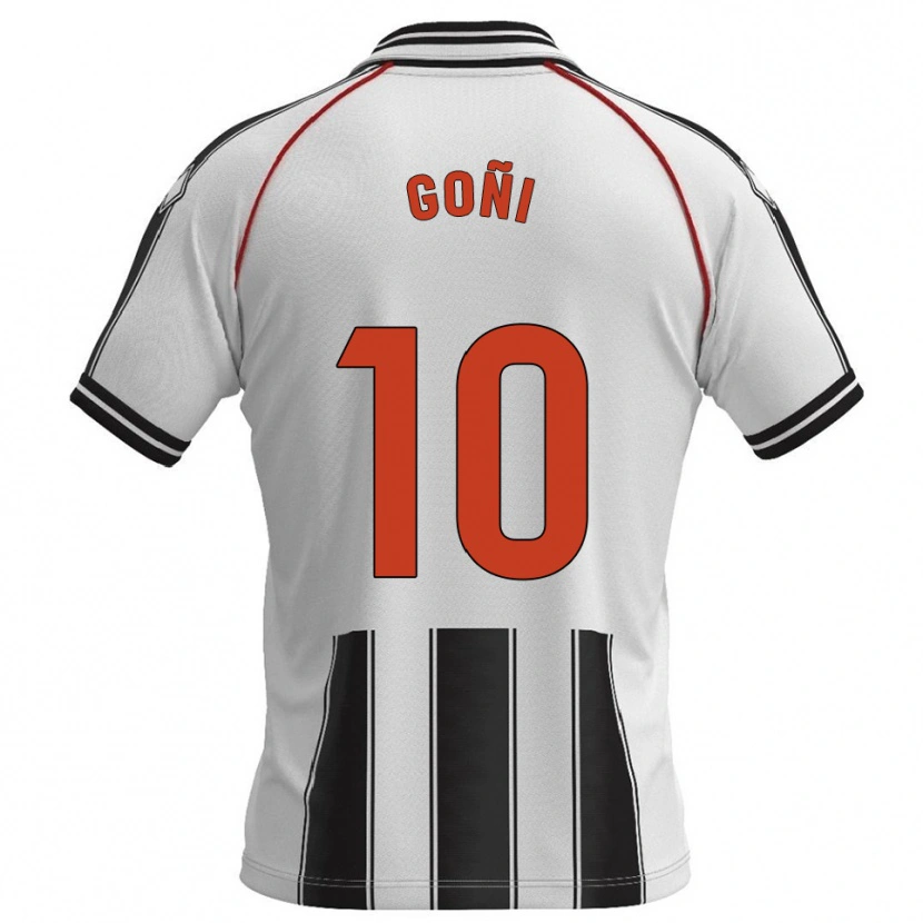 Danxen Hombre Camiseta Hugo Goñi #10 Blanco Negro 1ª Equipación 2025/26 La Camisa