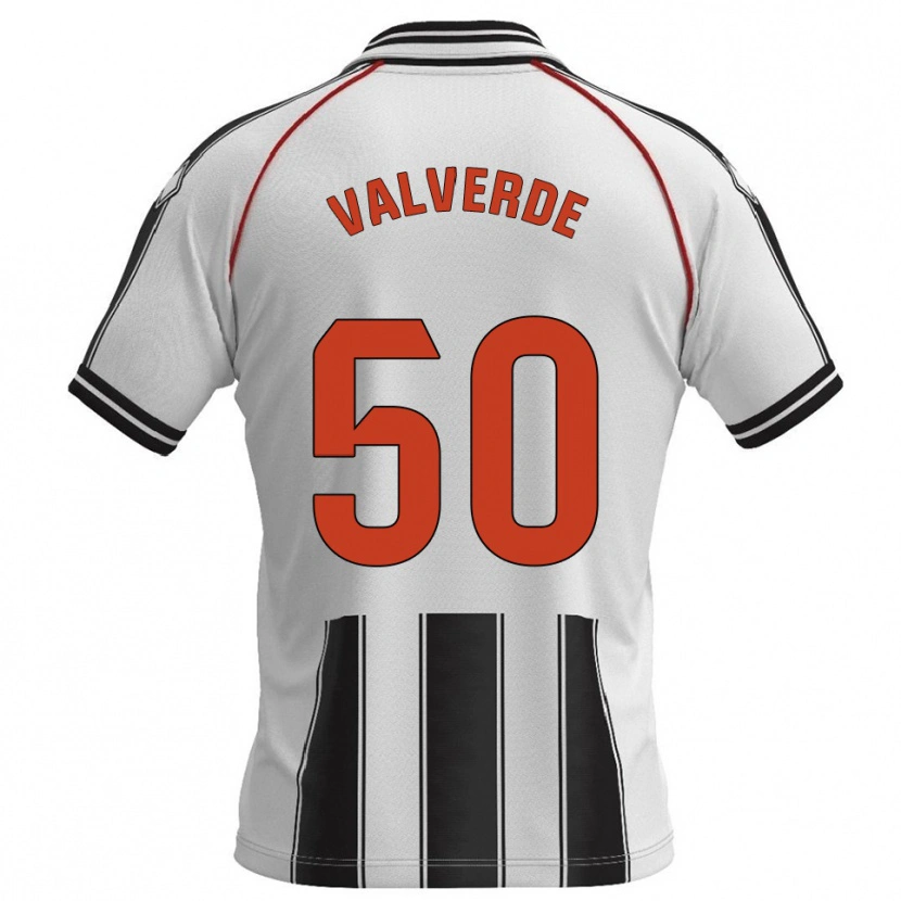 Danxen Hombre Camiseta Jorge Valverde #50 Blanco Negro 1ª Equipación 2025/26 La Camisa