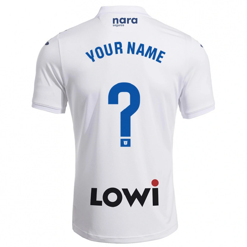 Danxen Hombre Camiseta Su Nombre #0 Blanco Marino 1ª Equipación 2025/26 La Camisa
