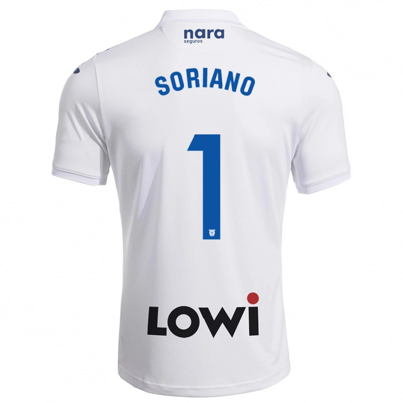 Danxen Hombre Camiseta Juan Soriano #1 Blanco Marino 1ª Equipación 2025/26 La Camisa