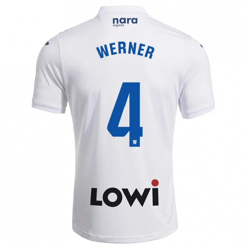 Danxen Hombre Camiseta Henri Werner #4 Blanco Marino 1ª Equipación 2025/26 La Camisa