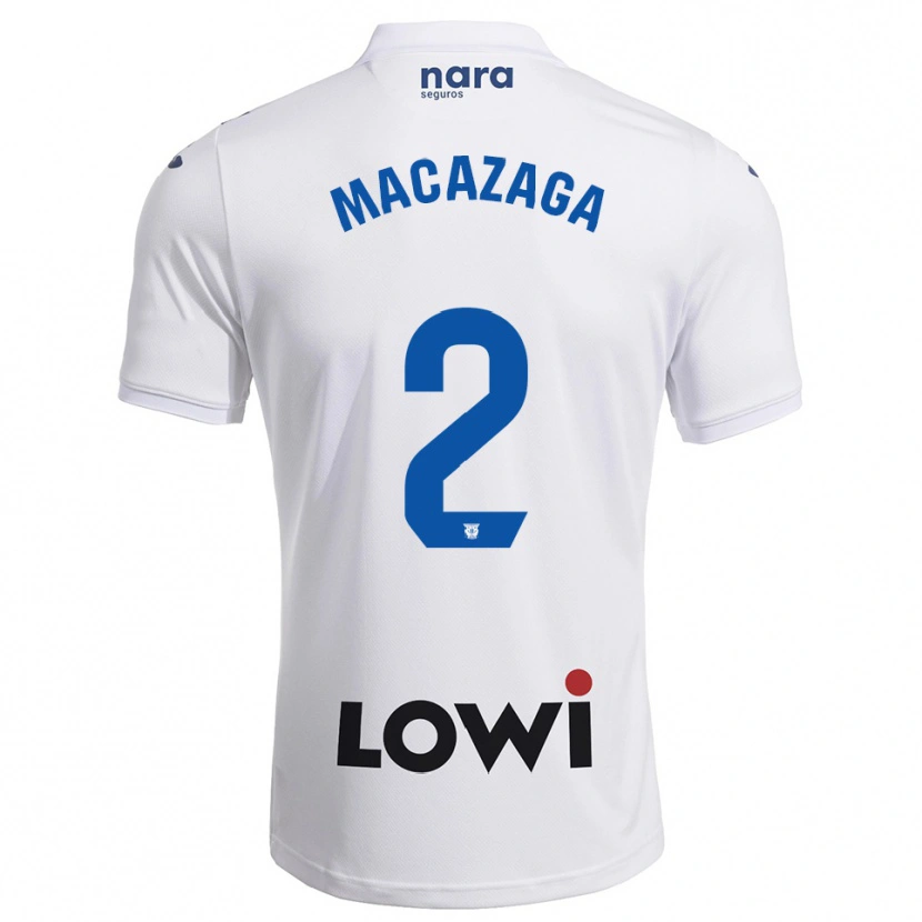 Danxen Hombre Camiseta Lucas Macazaga #2 Blanco Marino 1ª Equipación 2025/26 La Camisa