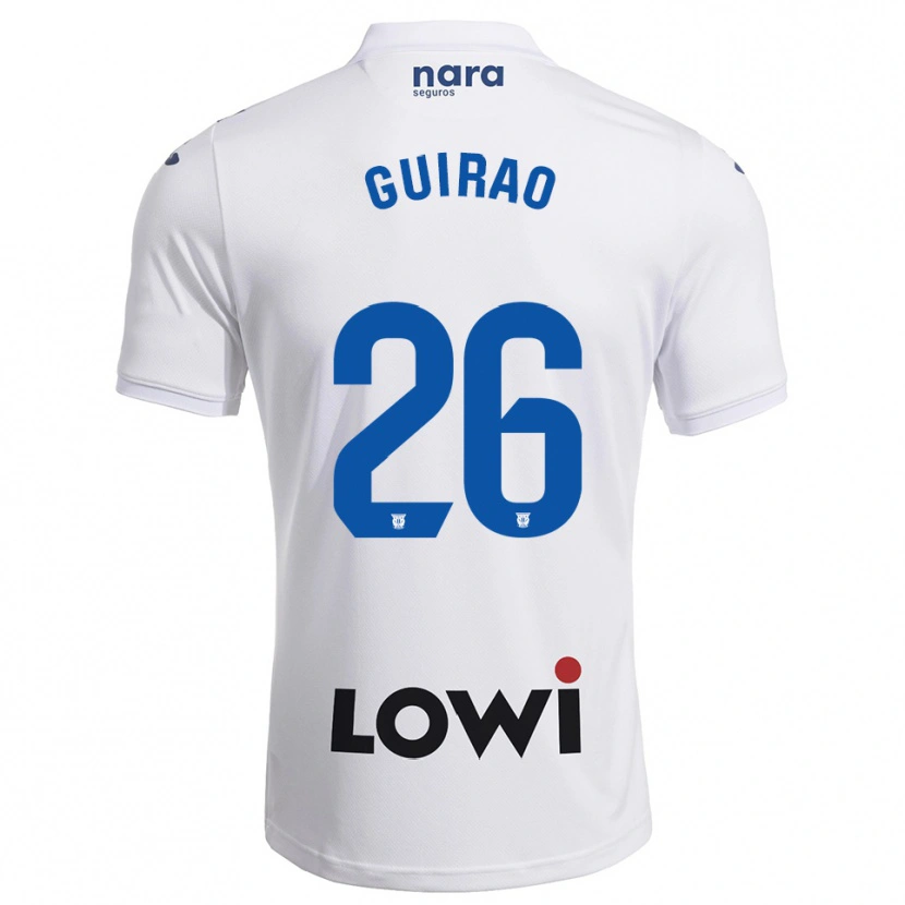 Danxen Hombre Camiseta Carlos Guirao #26 Blanco Marino 1ª Equipación 2025/26 La Camisa