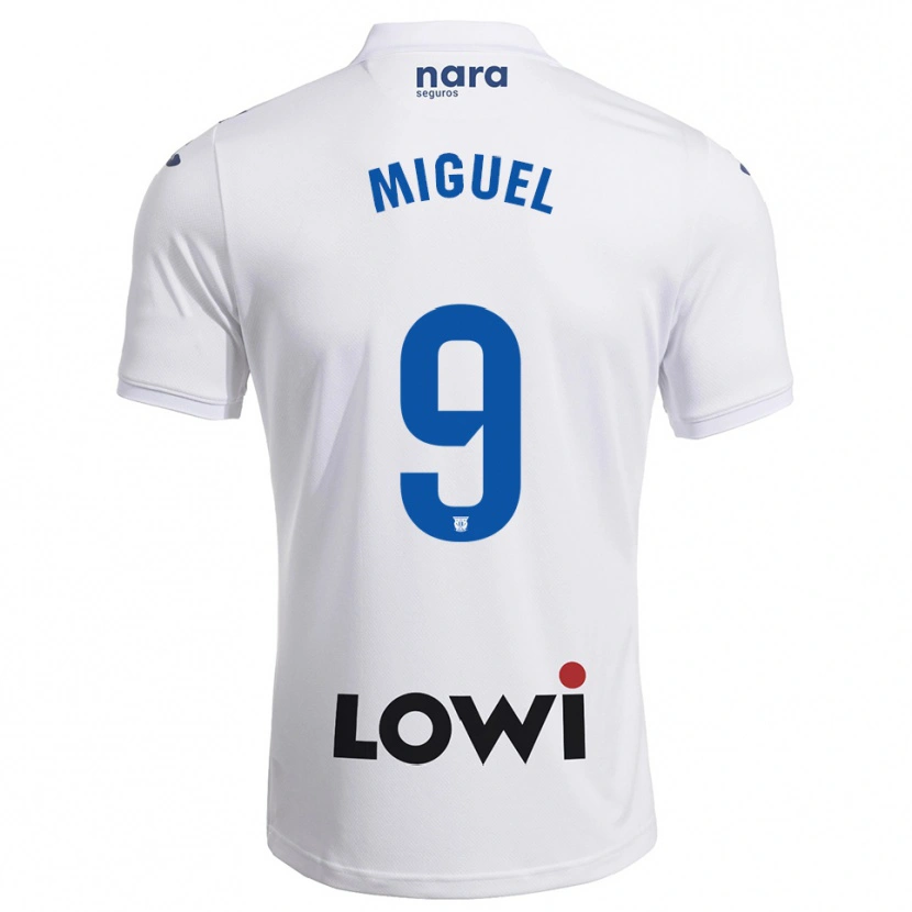 Danxen Hombre Camiseta Miguel De La Fuente #9 Blanco Marino 1ª Equipación 2025/26 La Camisa