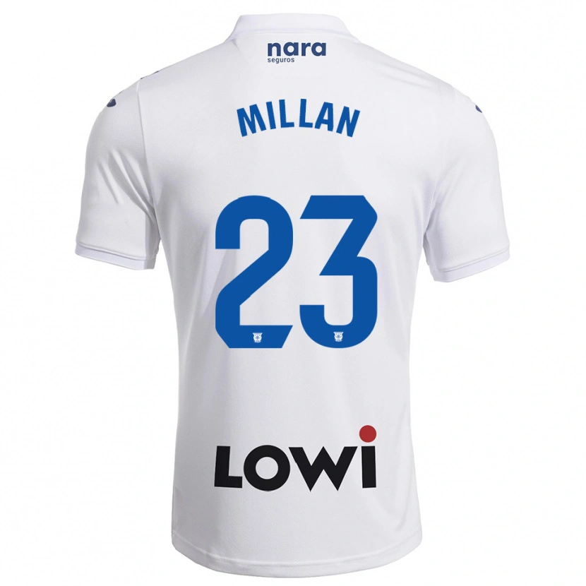 Danxen Hombre Camiseta Álex Millán #23 Blanco Marino 1ª Equipación 2025/26 La Camisa
