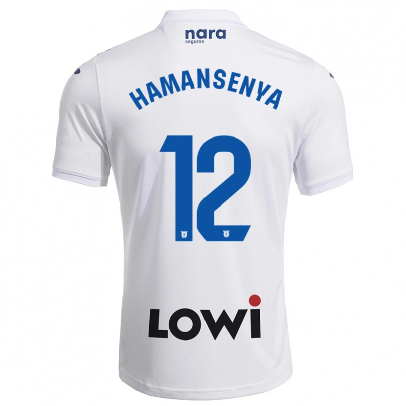 Danxen Hombre Camiseta David Hamansenya #12 Blanco Marino 1ª Equipación 2025/26 La Camisa