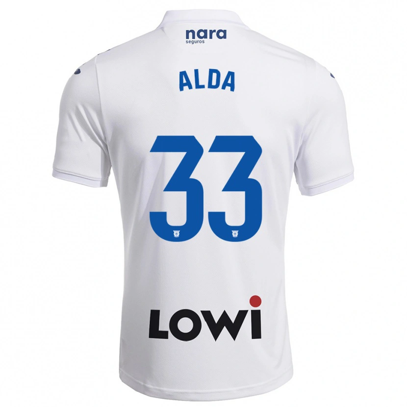 Danxen Hombre Camiseta Álex Alda #33 Blanco Marino 1ª Equipación 2025/26 La Camisa
