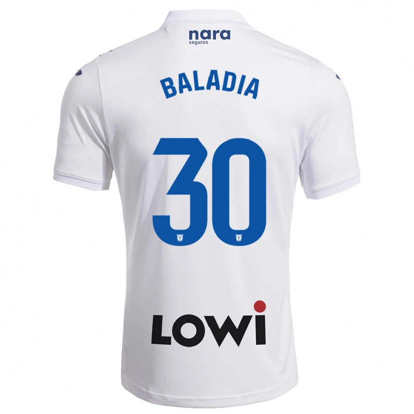 Danxen Hombre Camiseta David Baladia #30 Blanco Marino 1ª Equipación 2025/26 La Camisa