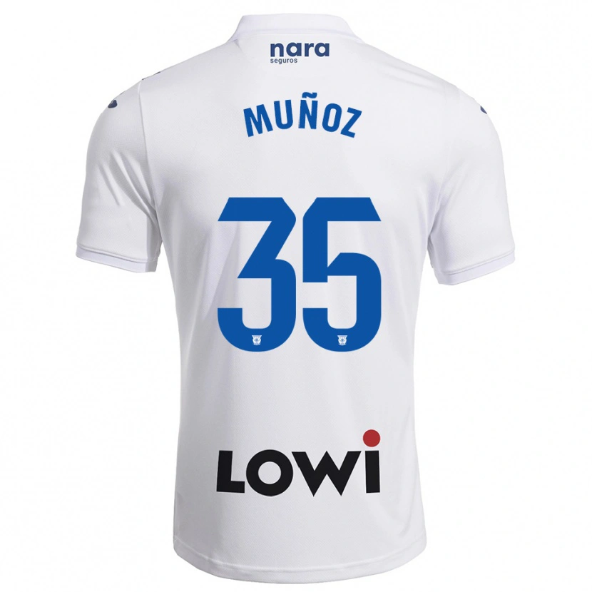 Danxen Hombre Camiseta Carlos Muñoz #35 Blanco Marino 1ª Equipación 2025/26 La Camisa