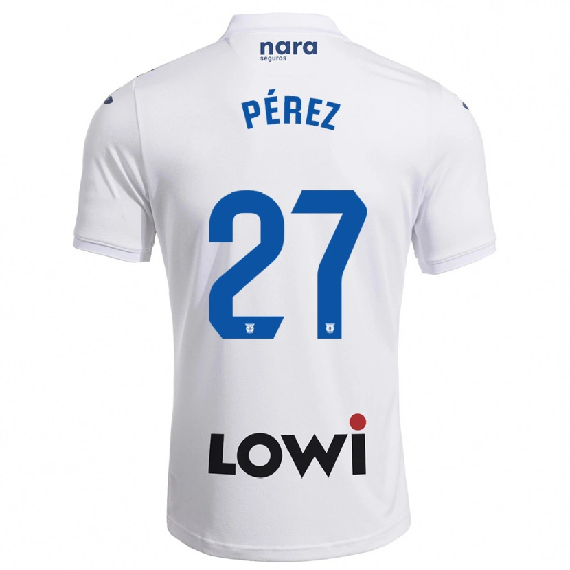 Danxen Hombre Camiseta Noé Pérez #27 Blanco Marino 1ª Equipación 2025/26 La Camisa