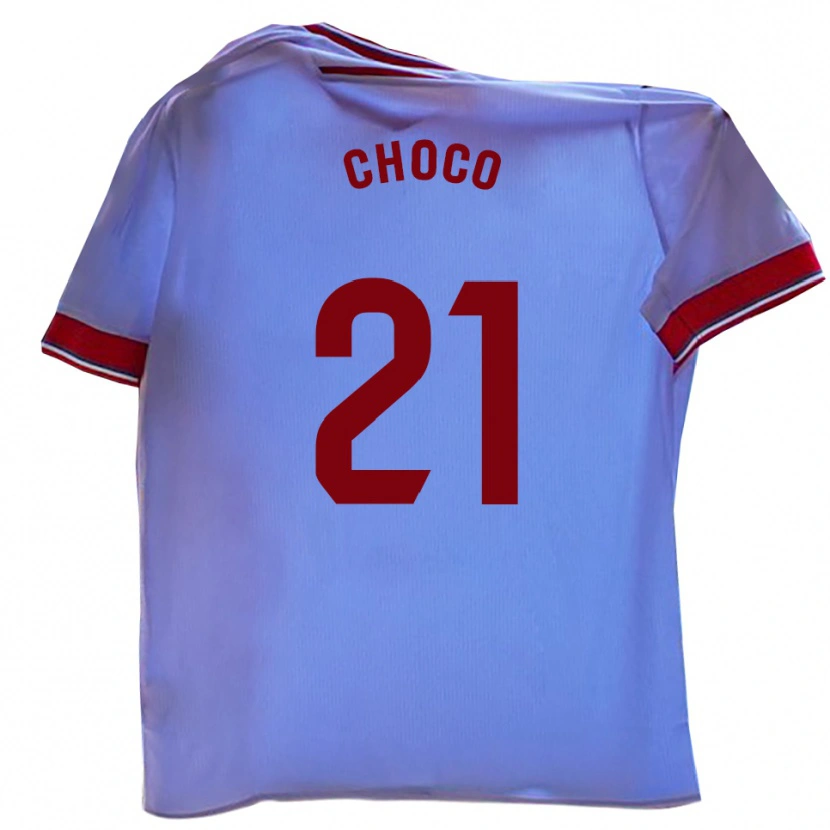 Danxen Hombre Camiseta Álvaro Choco #21 Blanco Rojo 1ª Equipación 2025/26 La Camisa