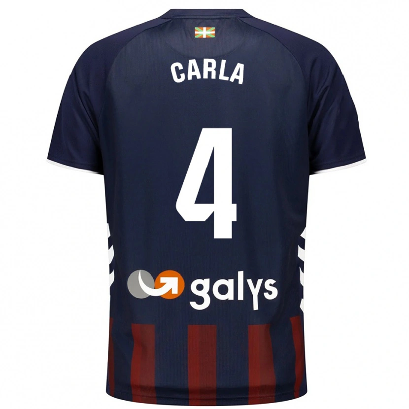 Danxen Hombre Camiseta Carla Andrés Abad #4 Azul Marino Rojo 1ª Equipación 2025/26 La Camisa