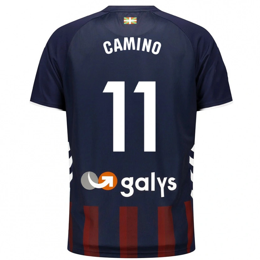 Danxen Hombre Camiseta Laura Camino Fernández #11 Azul Marino Rojo 1ª Equipación 2025/26 La Camisa