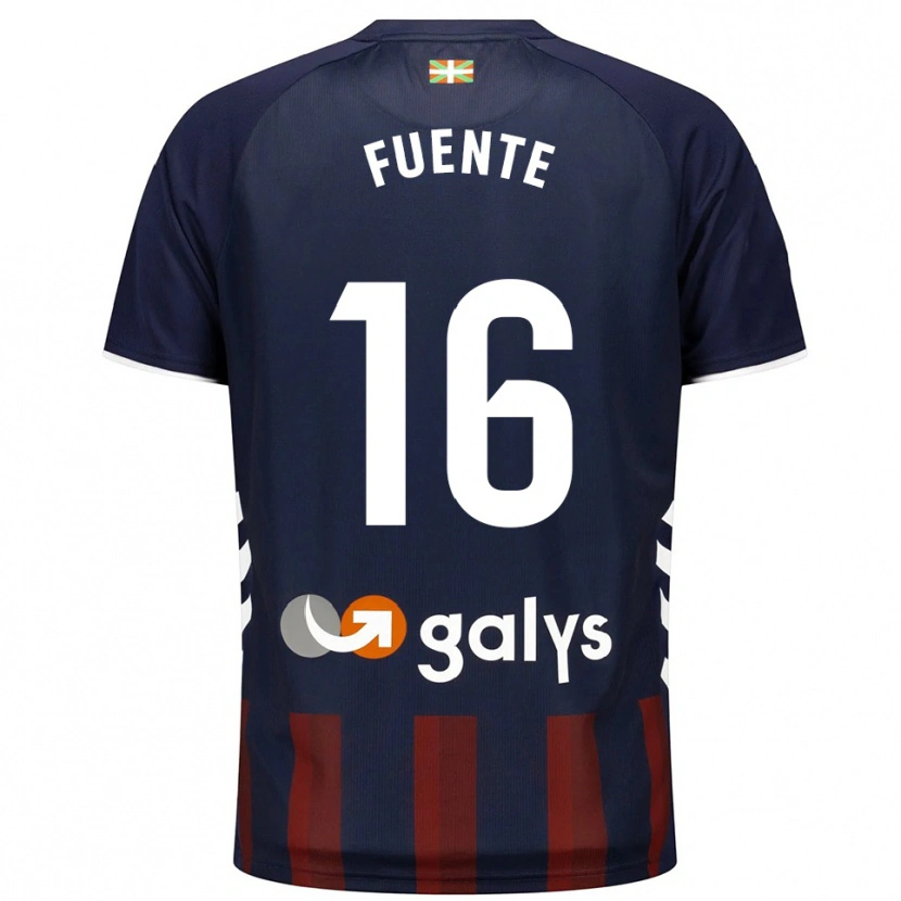 Danxen Hombre Camiseta Mario Fuente #16 Azul Marino Rojo 1ª Equipación 2025/26 La Camisa