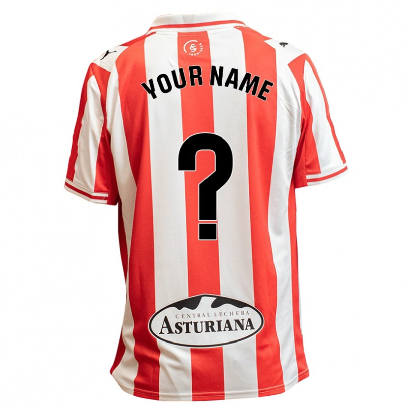 Danxen Hombre Camiseta Su Nombre #0 Blanco Rojo 1ª Equipación 2025/26 La Camisa